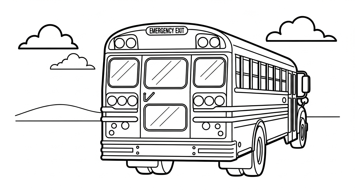 coloriage Autobus Scolaire updated pour enfant de 2 ans