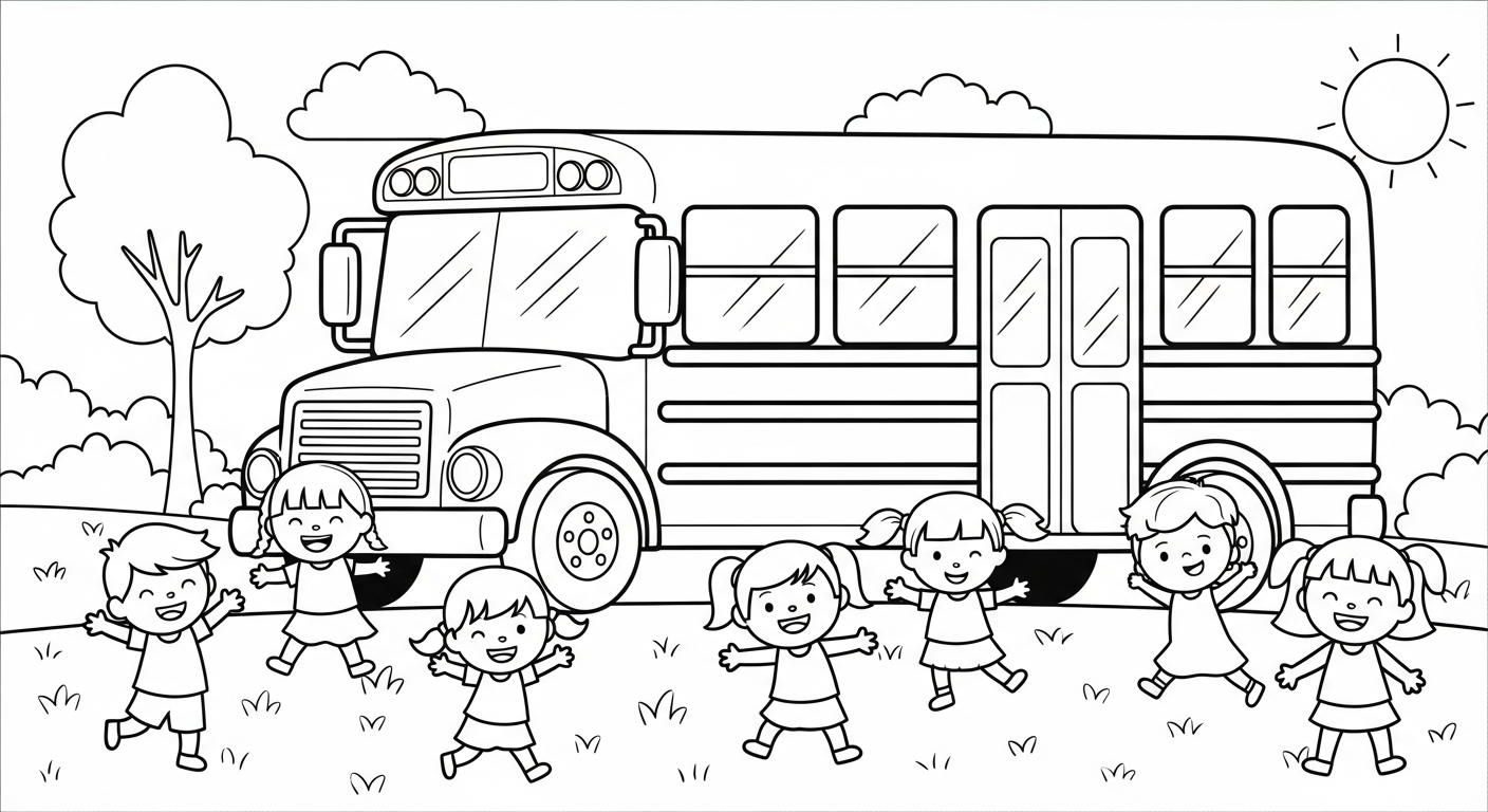 coloriage Autobus Scolaire updated à imprimer 1