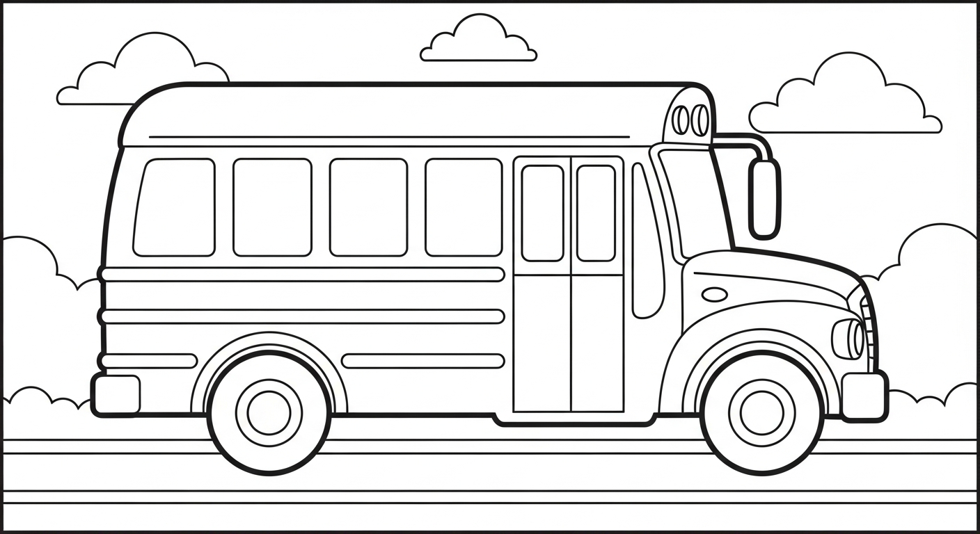 coloriage Autobus Scolaire updated à imprimer pdf 2