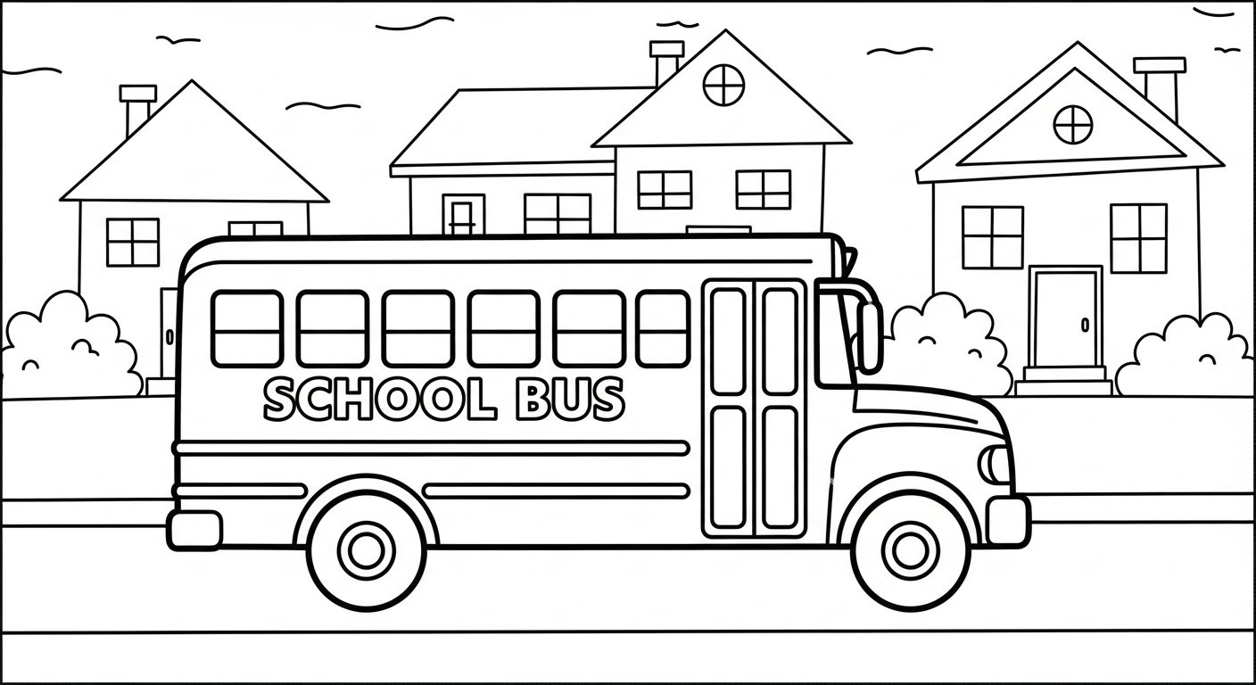 coloriage Autobus Scolaire updated pour enfant à imprimer