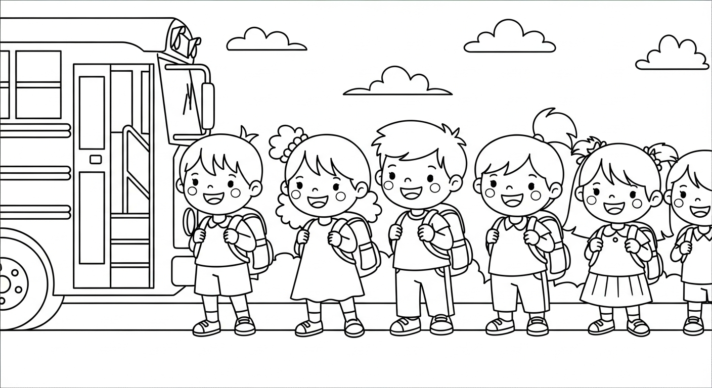 coloriage Autobus Scolaire updated et dessins