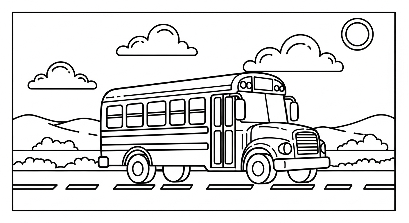 coloriage Autobus Scolaire updated à imprimer pdf 3