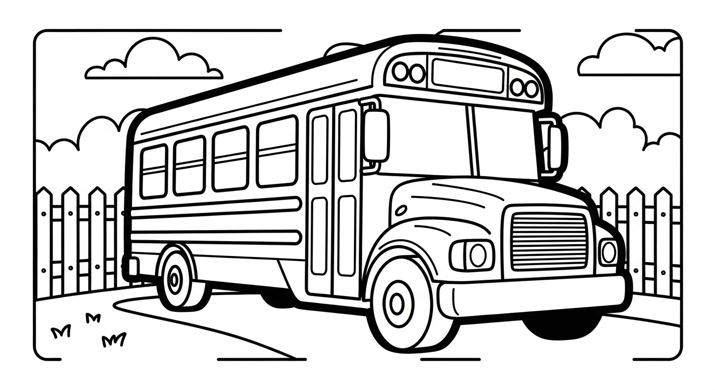 coloriage Autobus Scolaire updated à imprimer pour enfant de 6 ans 1