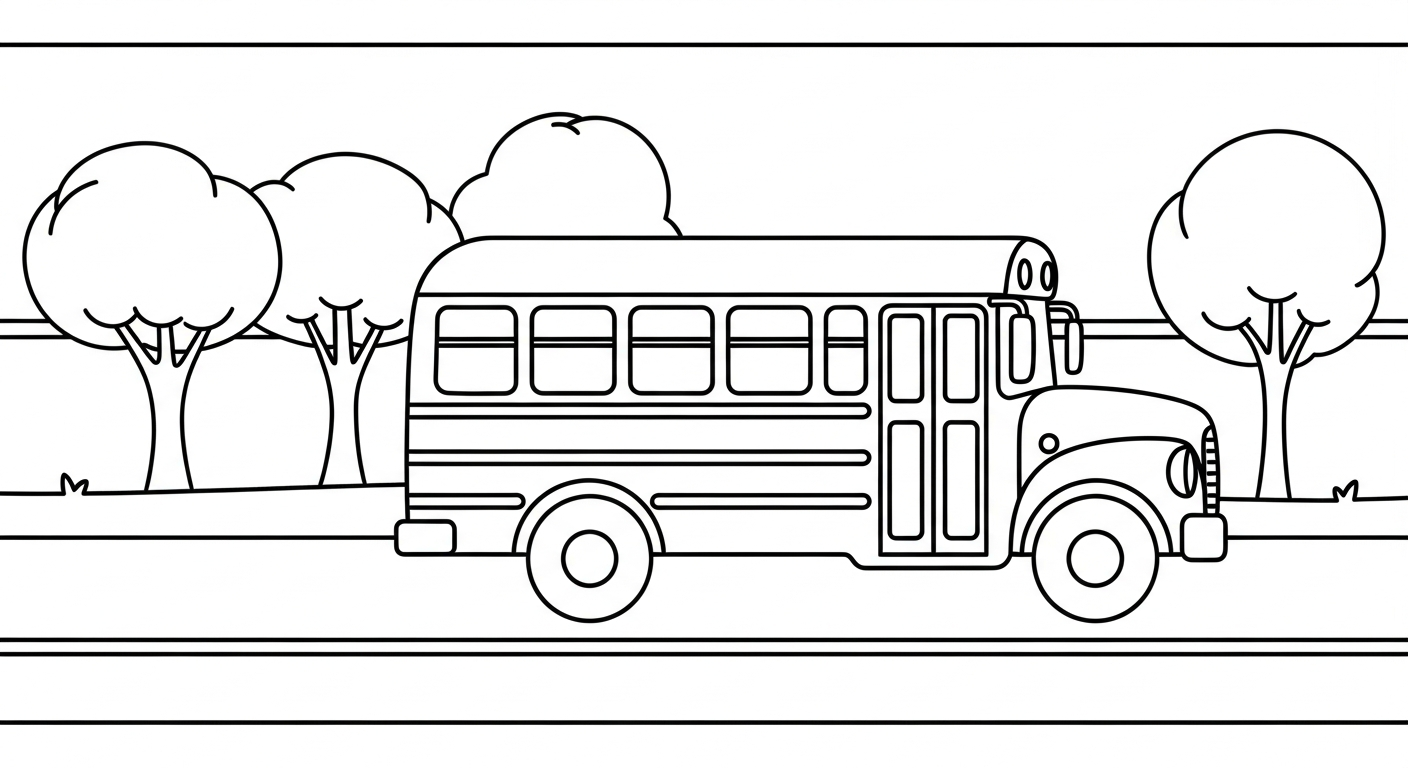 coloriage Autobus Scolaire updated pour enfant de 10 ans