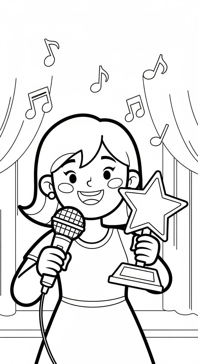 coloriage Chanteuse gratuit