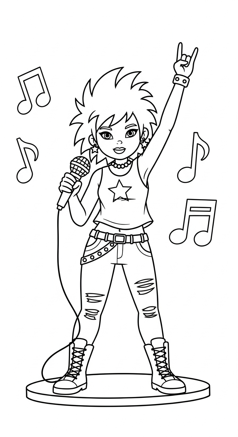 coloriage Chanteuse pour enfant de 2 ans