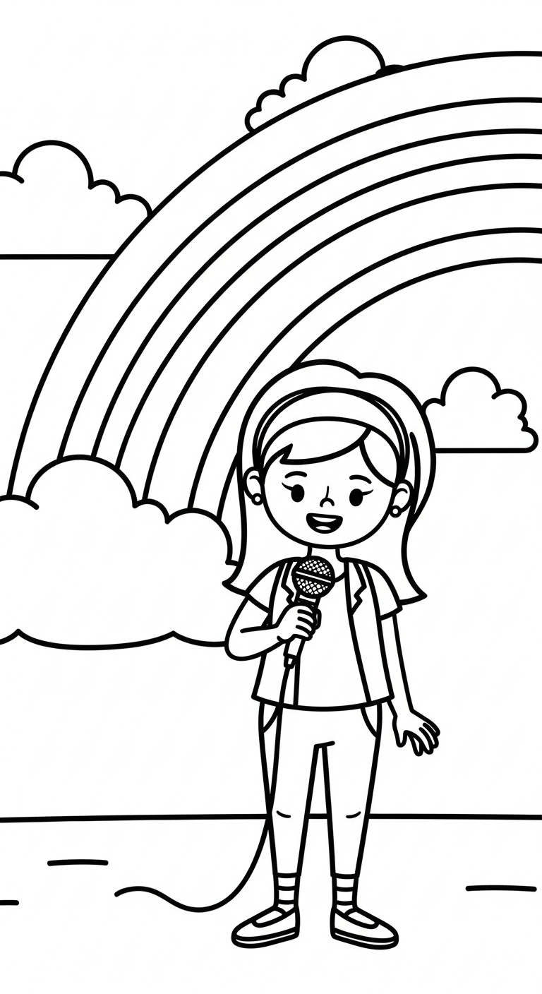 a imprimer coloriage Chanteuse gratuit 1