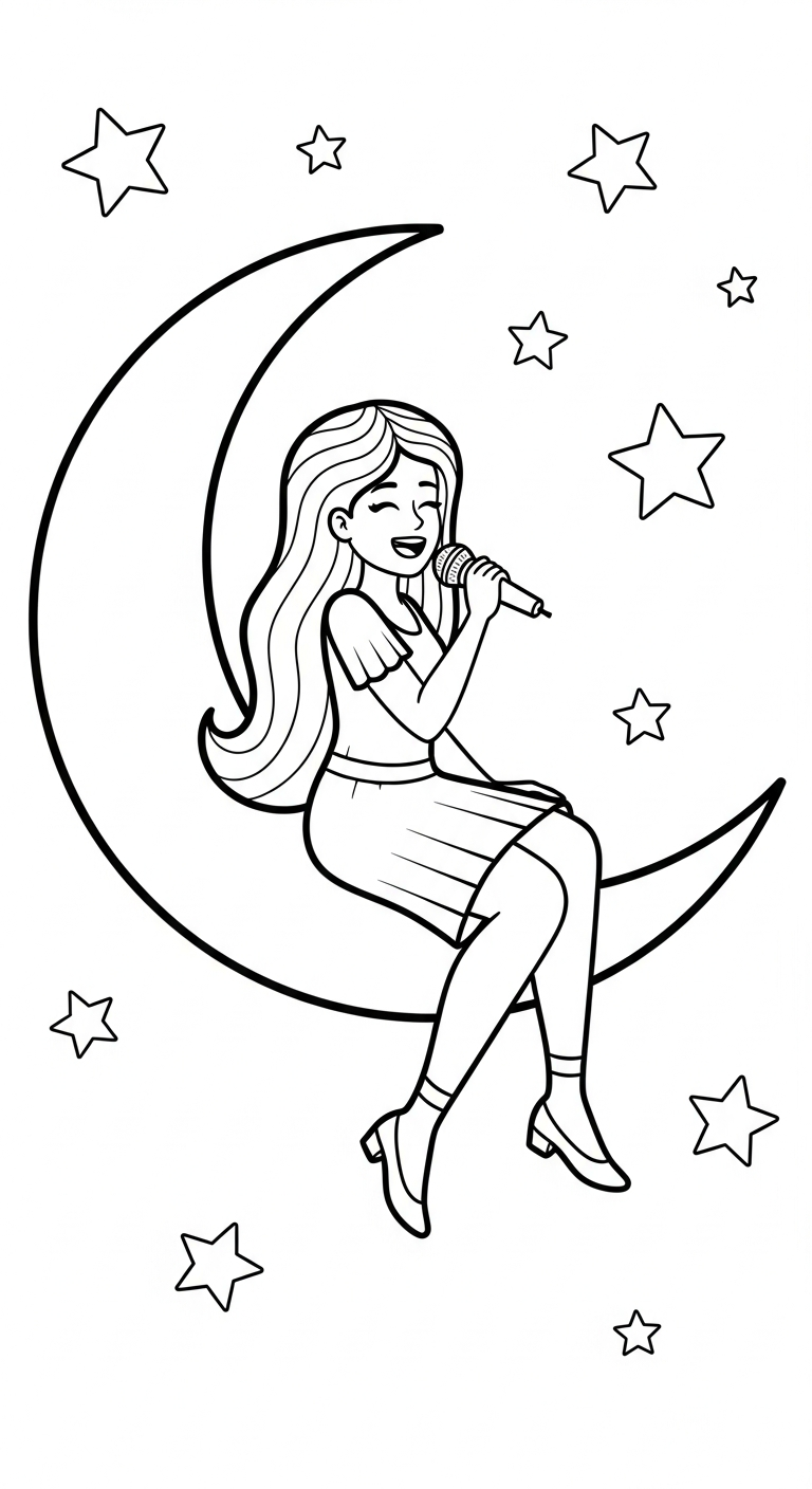 coloriage Chanteuse à imprimer pour enfant de 10 ans