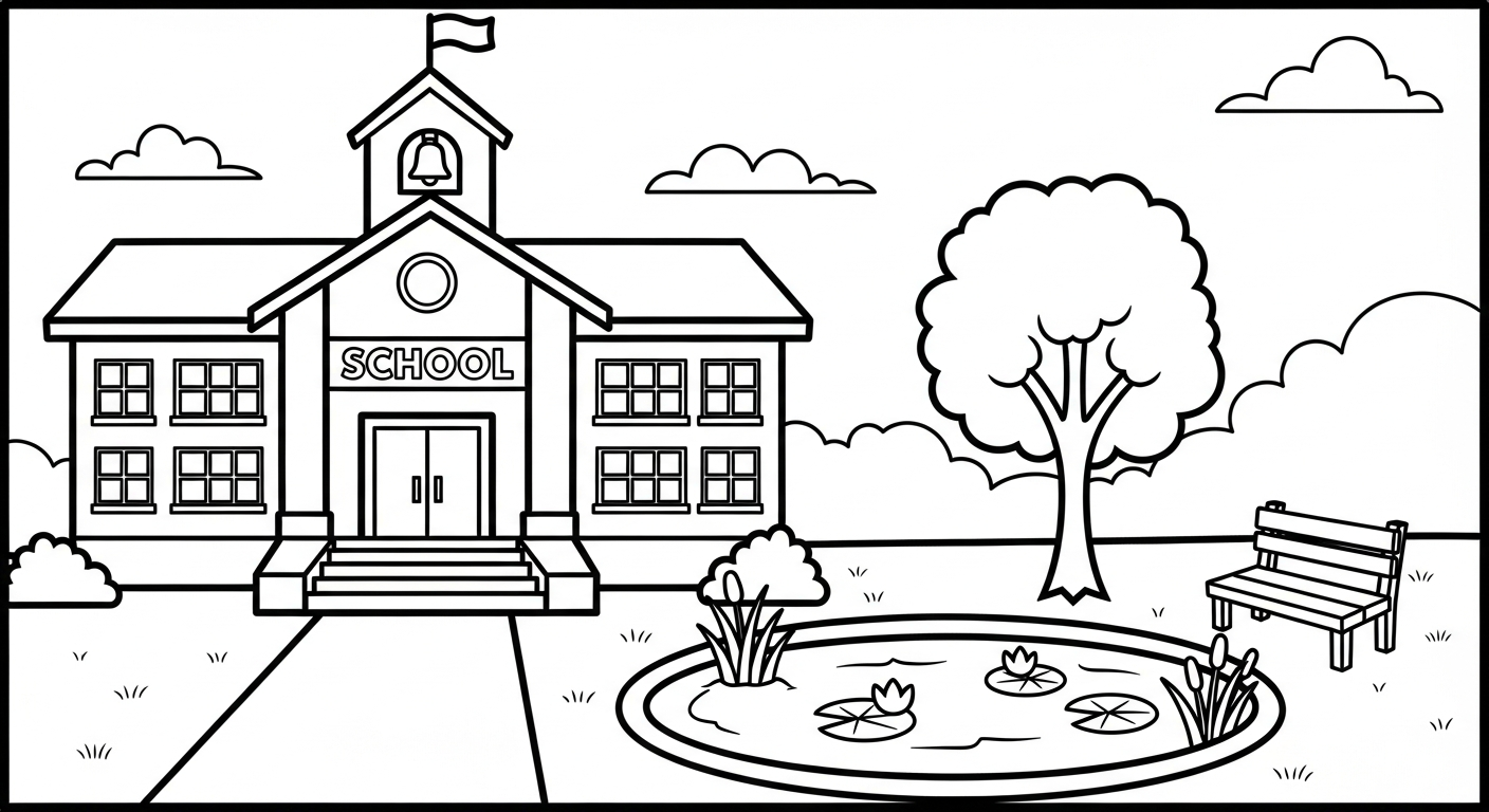 coloriage École updated pour enfant de 6 ans