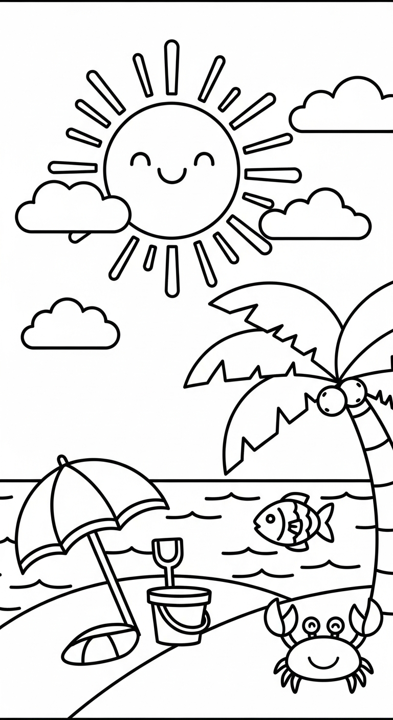 coloriage Été updated à imprimer gratuitement pdf