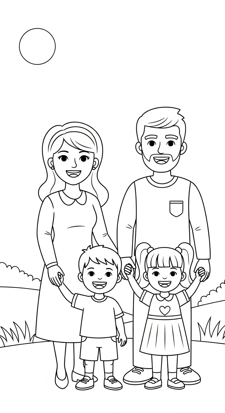 coloriage Famille updated à imprimer a4