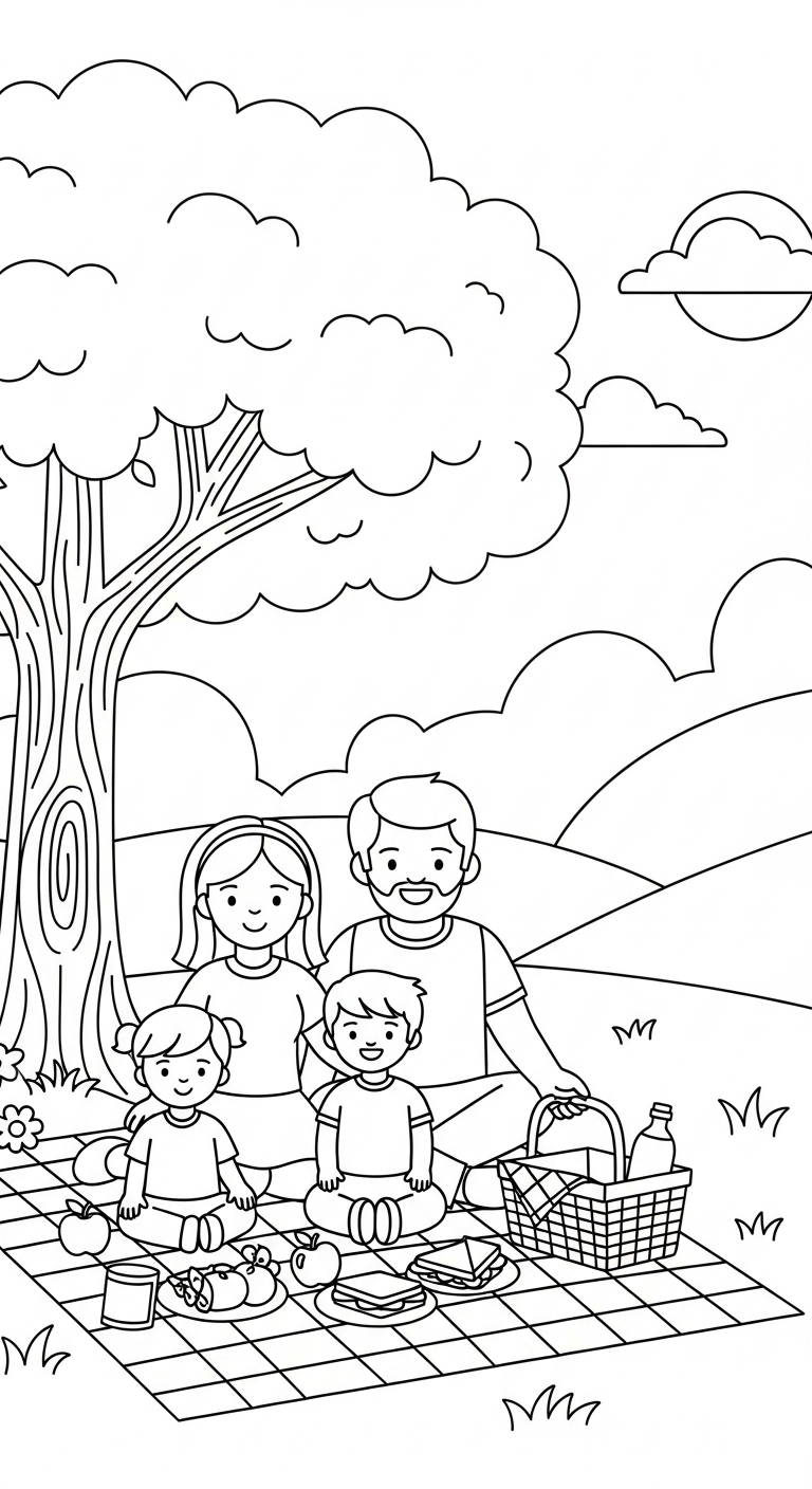 coloriage Famille updated à imprimer gratuitement pdf