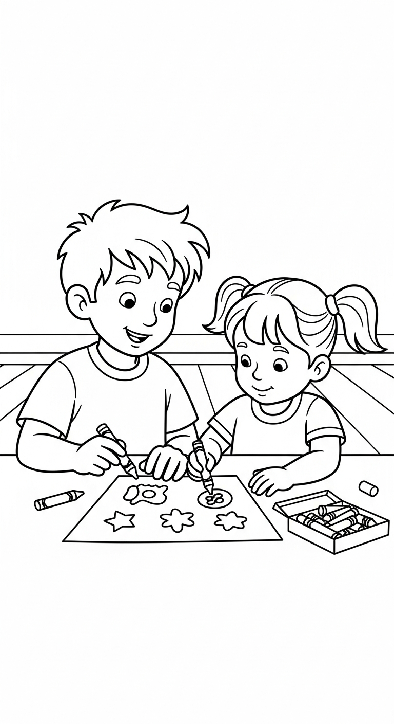 coloriage Famille updated pour enfant de 8 ans 2
