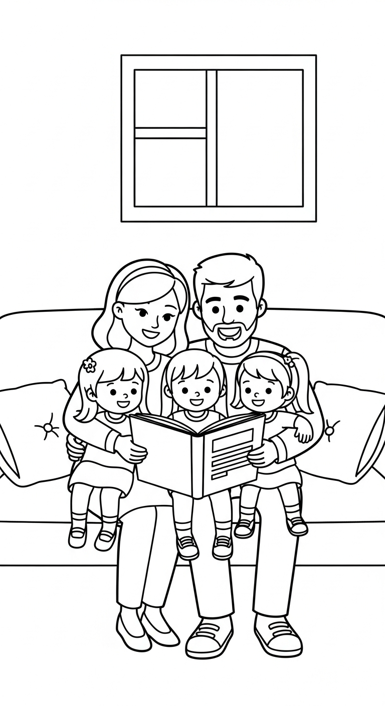 coloriage Famille updated à imprimer pdf gratuit 1