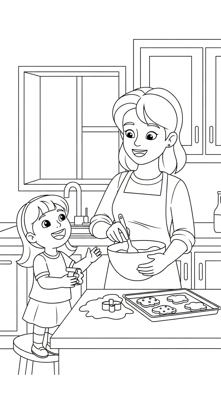 coloriage Famille updated pour enfant de 2 ans