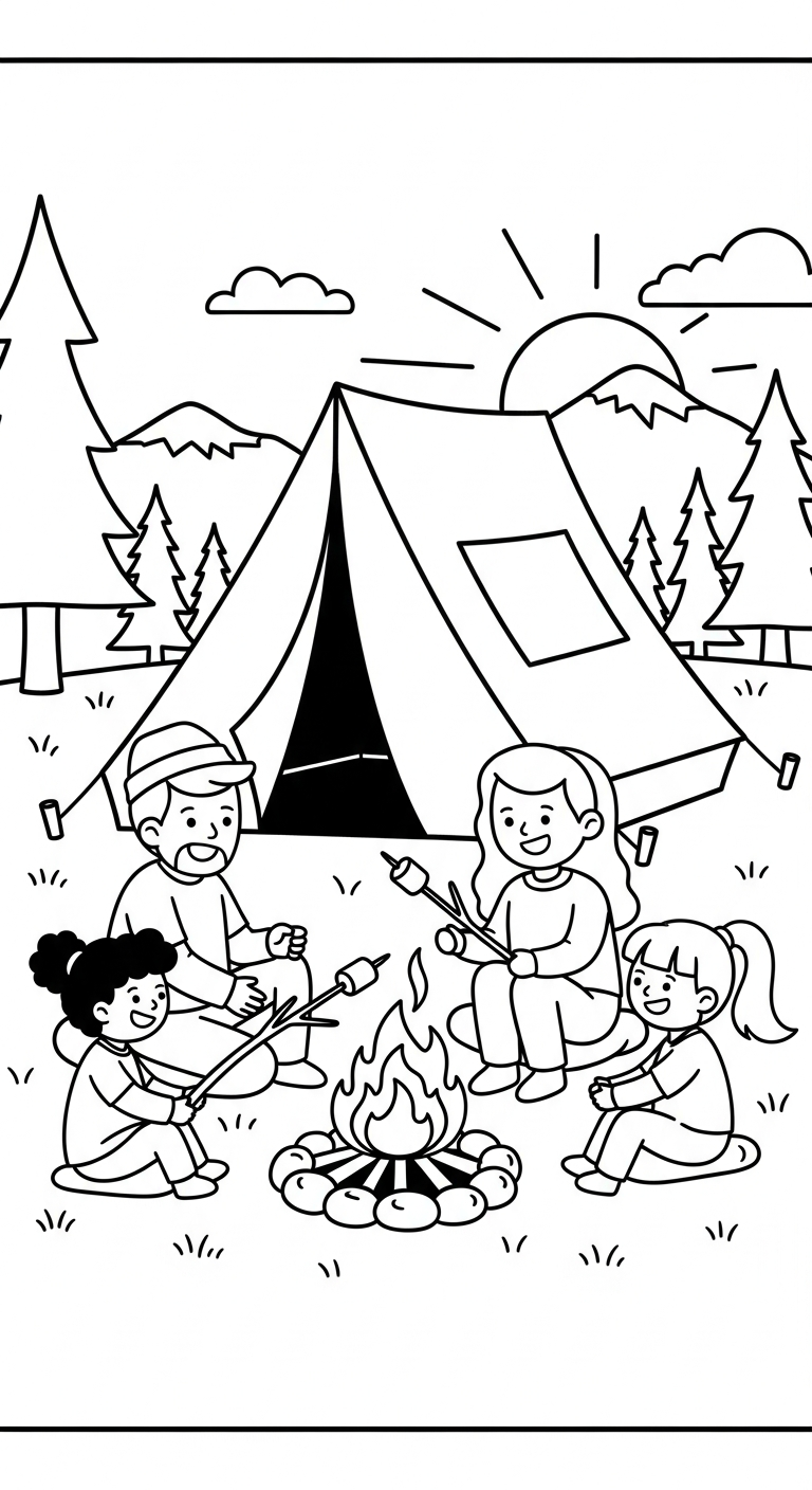coloriage Famille updated pour enfant de 7 ans 1