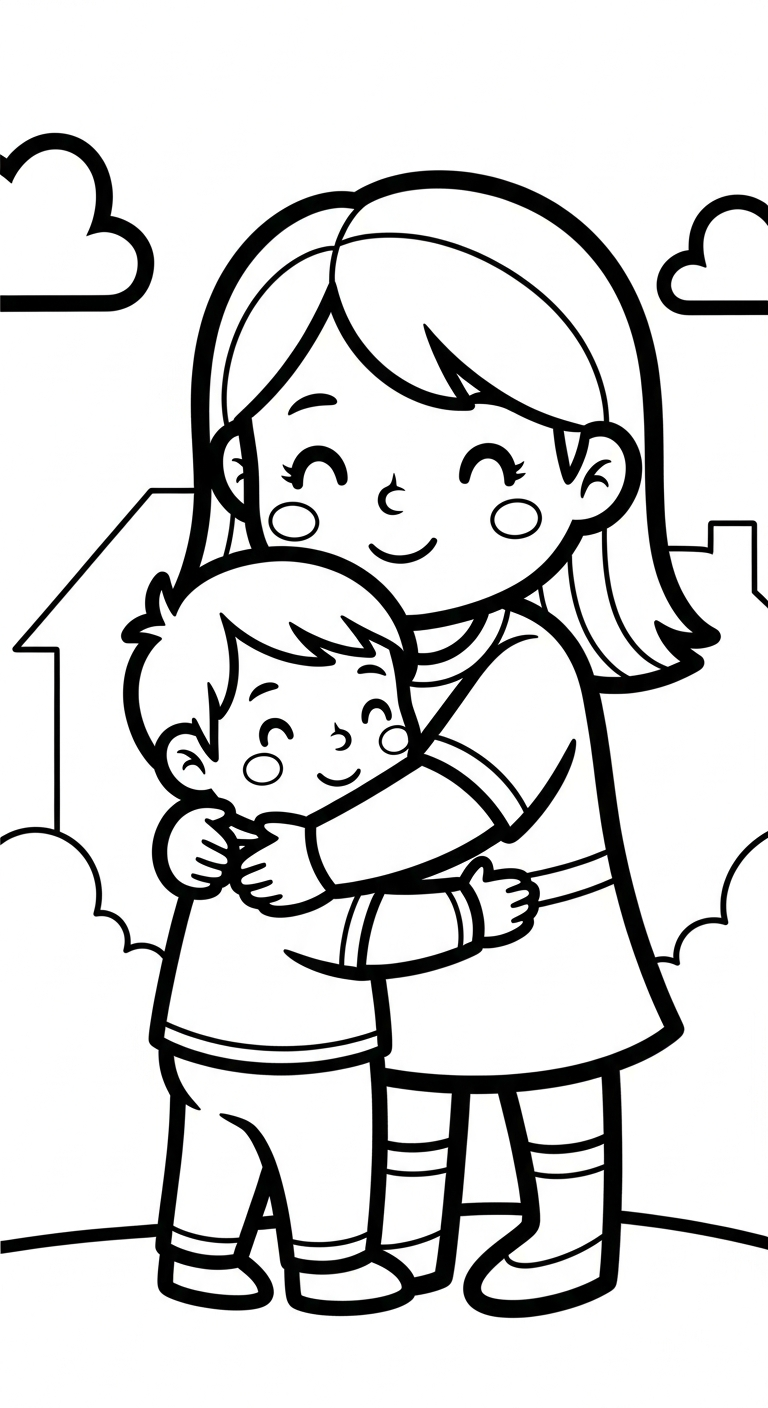 imprimer coloriage Famille updated gratuit