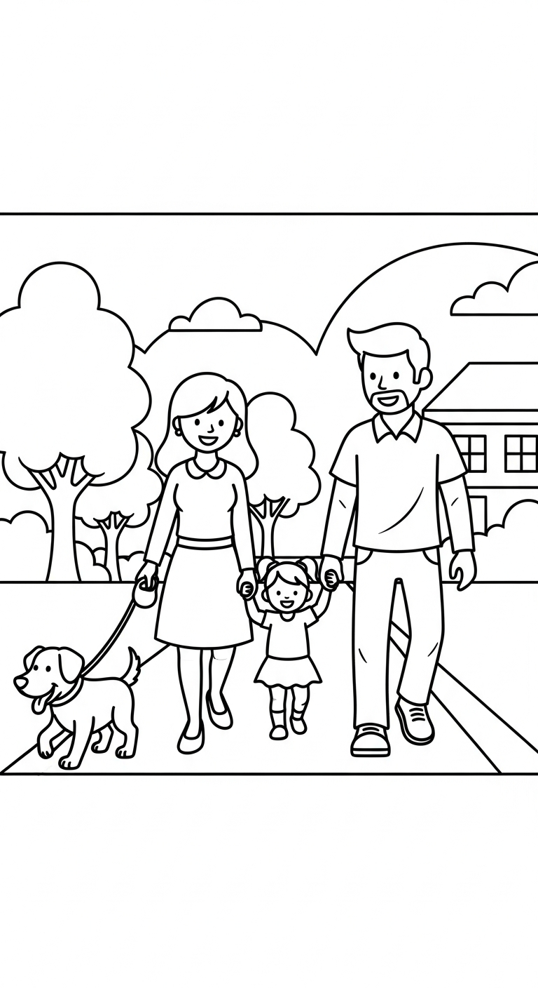 coloriage Famille updated en ligne pour enfant