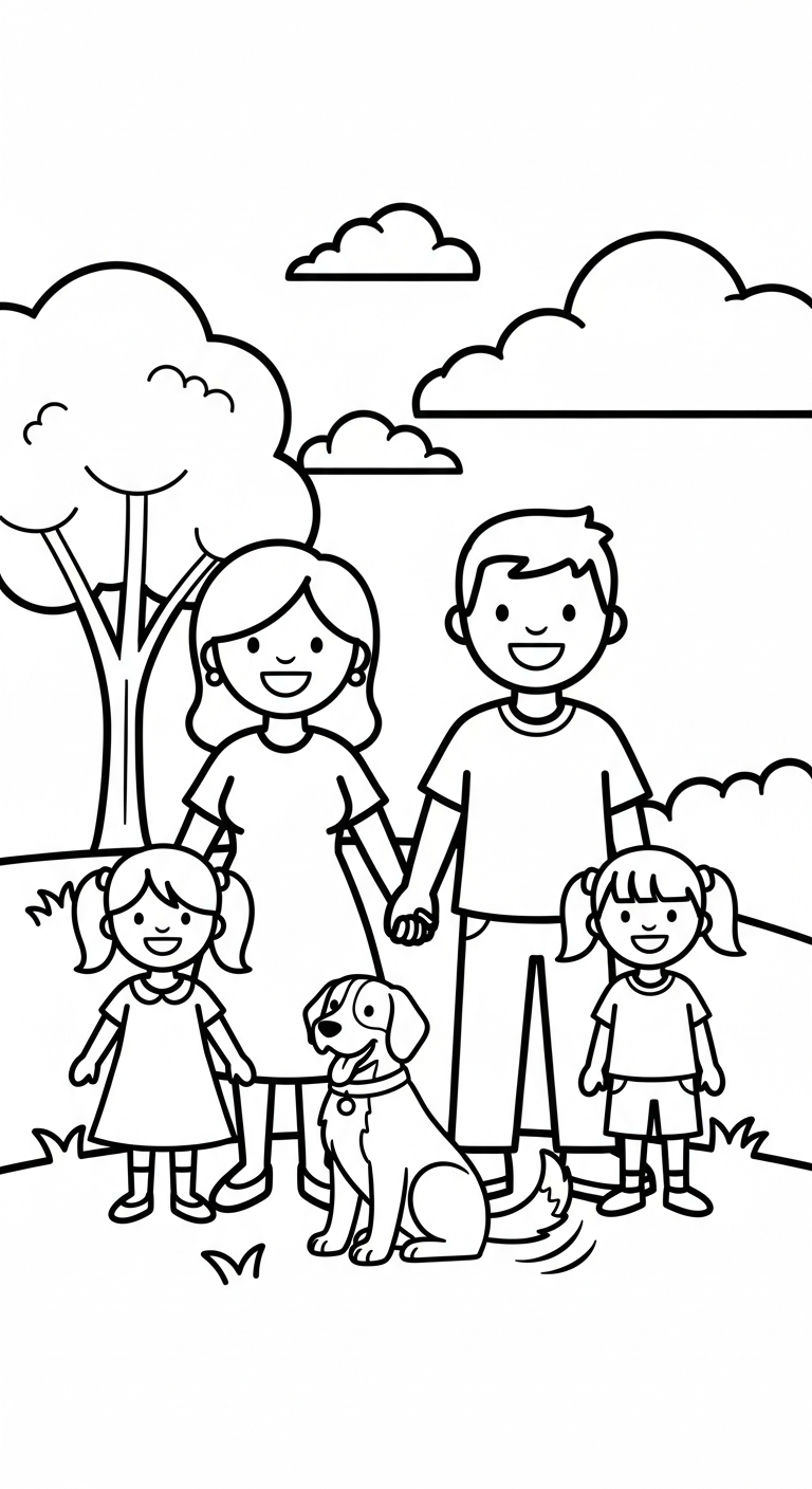 coloriage Famille updated de pour enfants 2