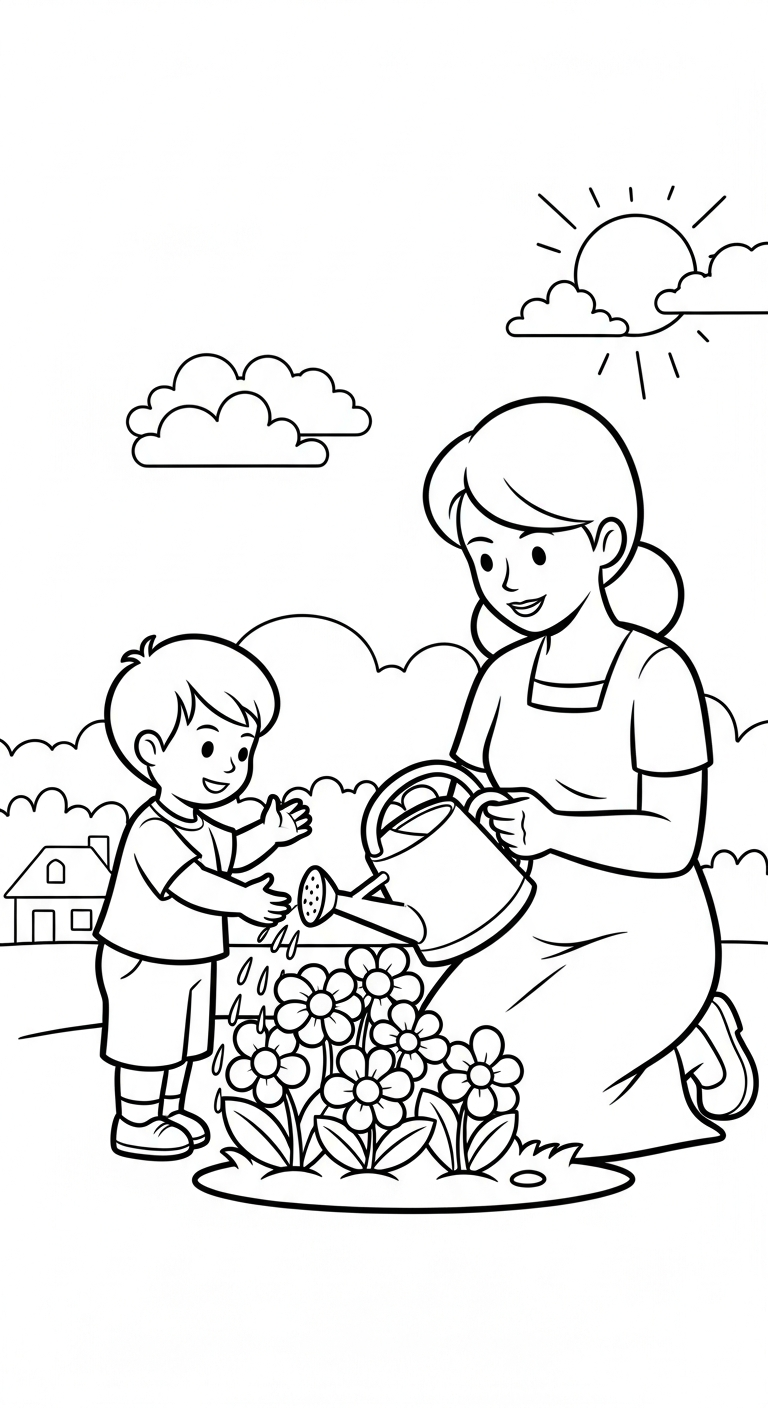 coloriage Famille updated a colorier en ligne