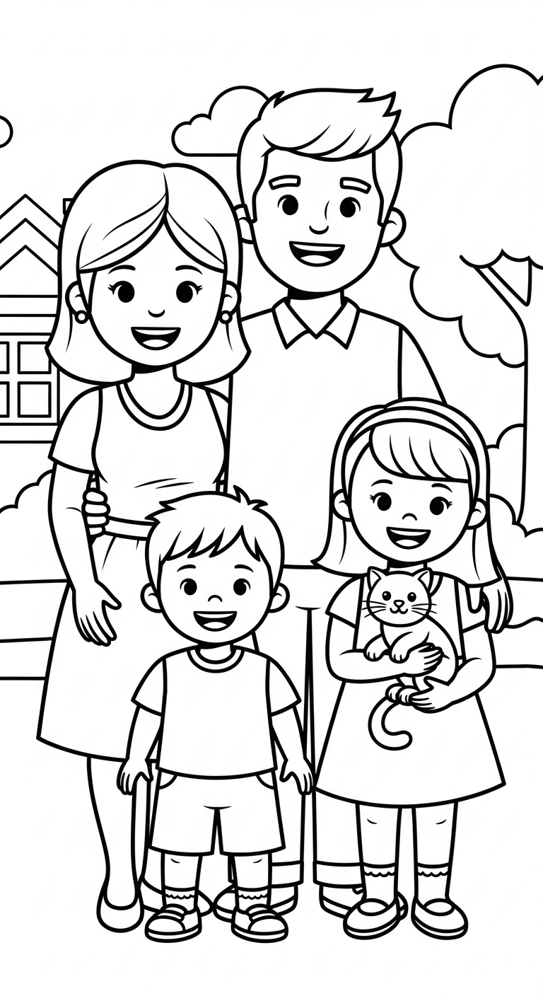 coloriage Famille updated a colorier en ligne 2