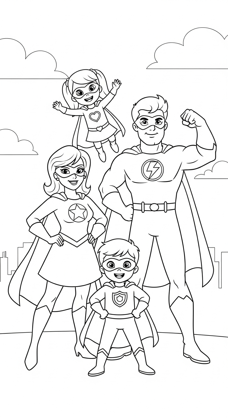 coloriage Famille updated à imprimer pour enfant de 7 ans