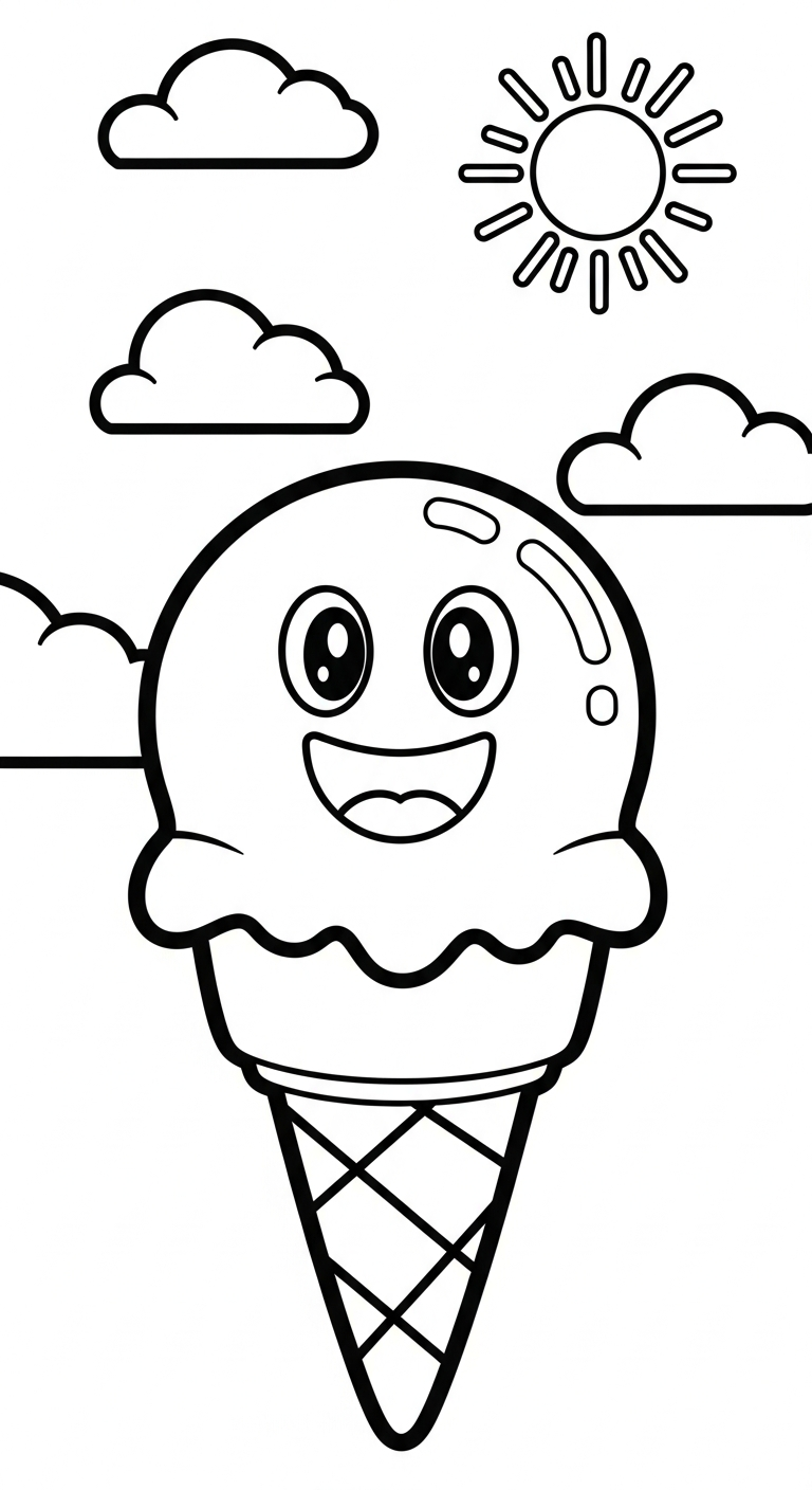 coloriage Glace updated et decoupage 1