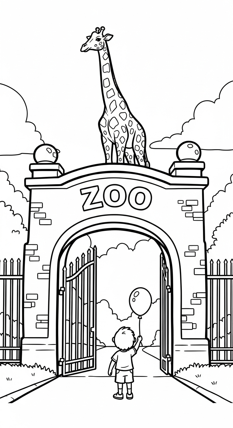 coloriage Parc zoologique en ligne pour enfant