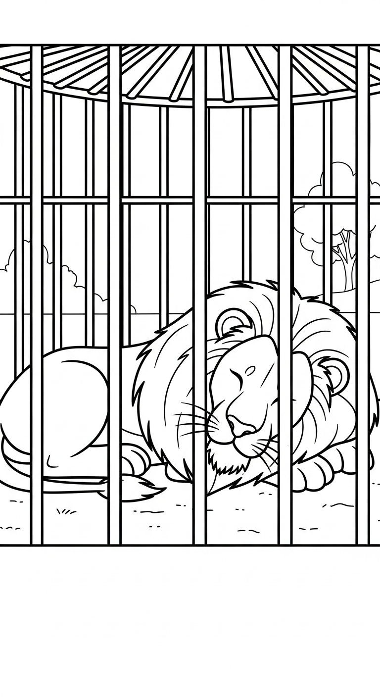 image de coloriage Parc zoologique pour enfant