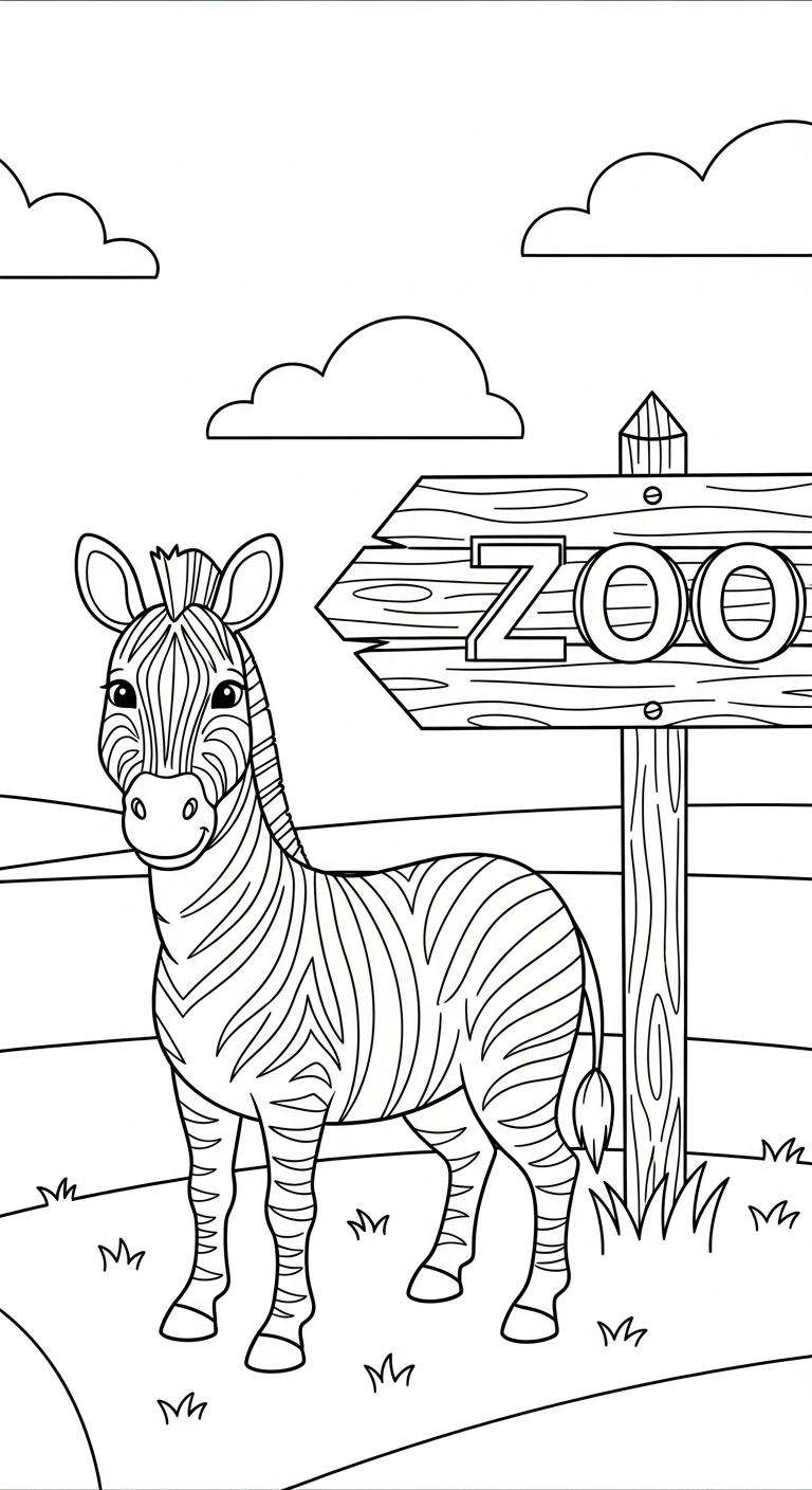 coloriage Parc zoologique à imprimer pour enfants 1