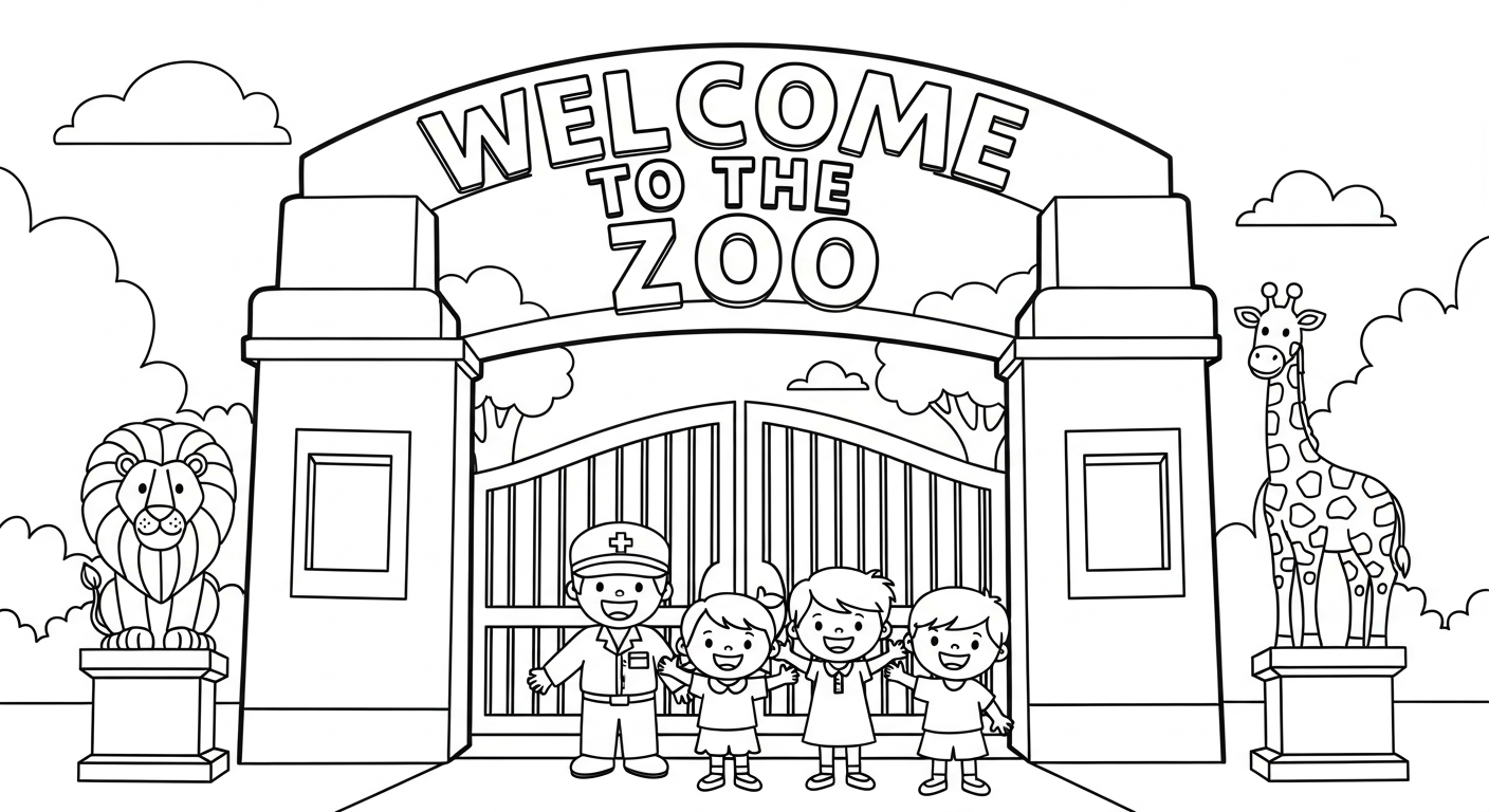 coloriage Parc zoologique a telecharger