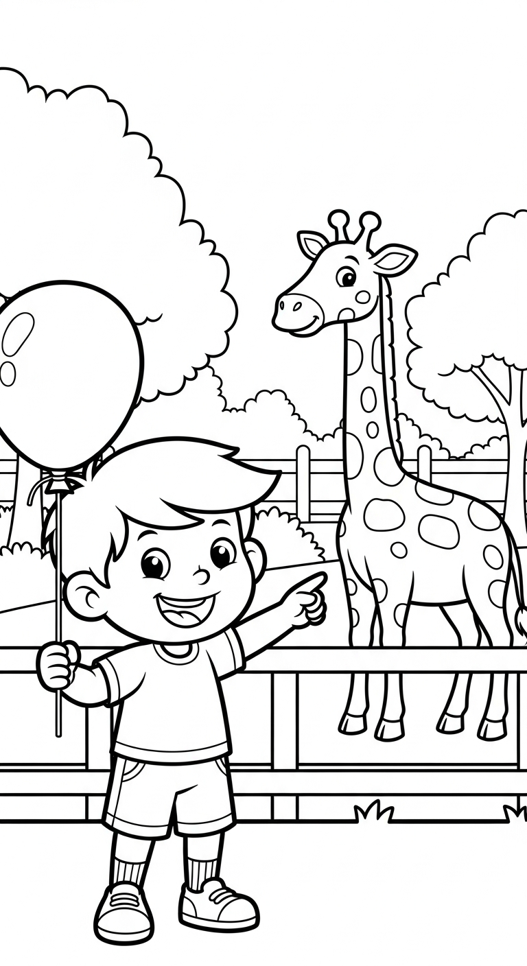 coloriage Parc zoologique gratuit pour enfants 3