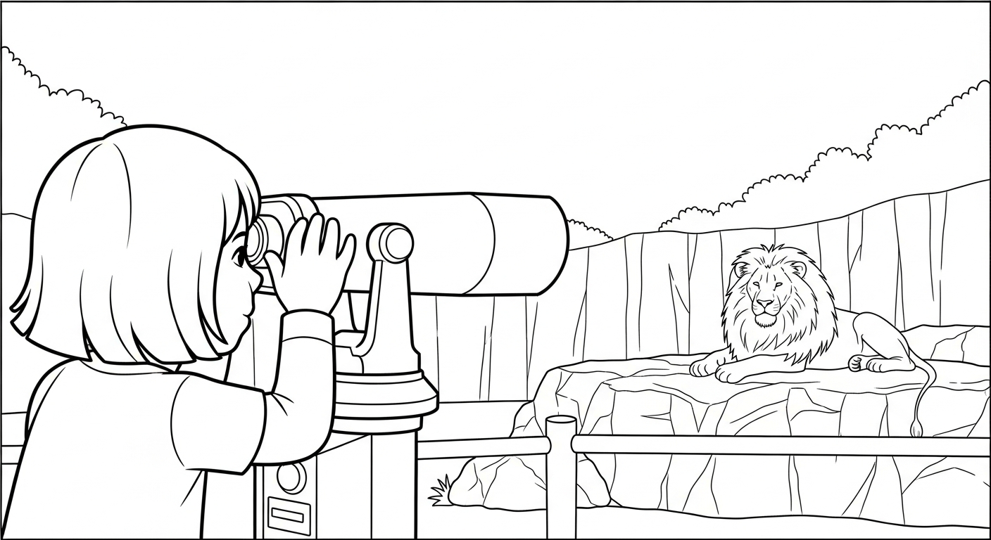 coloriage Parc zoologique pour enfant de 4 ans