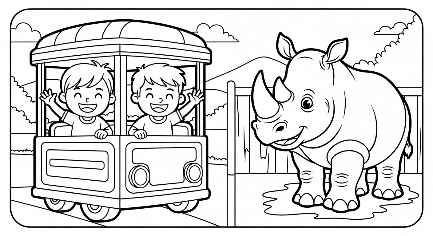 coloriage Parc zoologique pour primaire