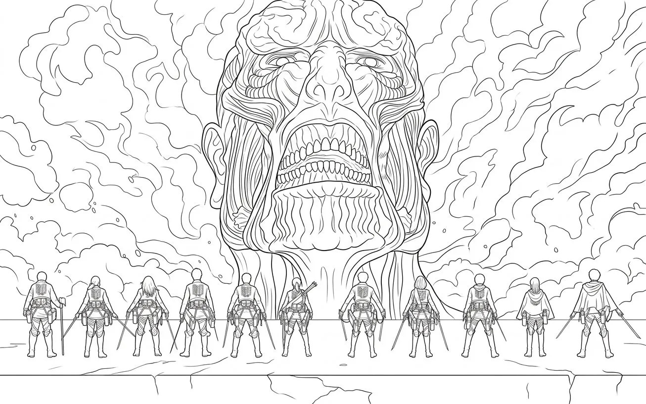 coloriage Attack on Titan à imprimer pdf