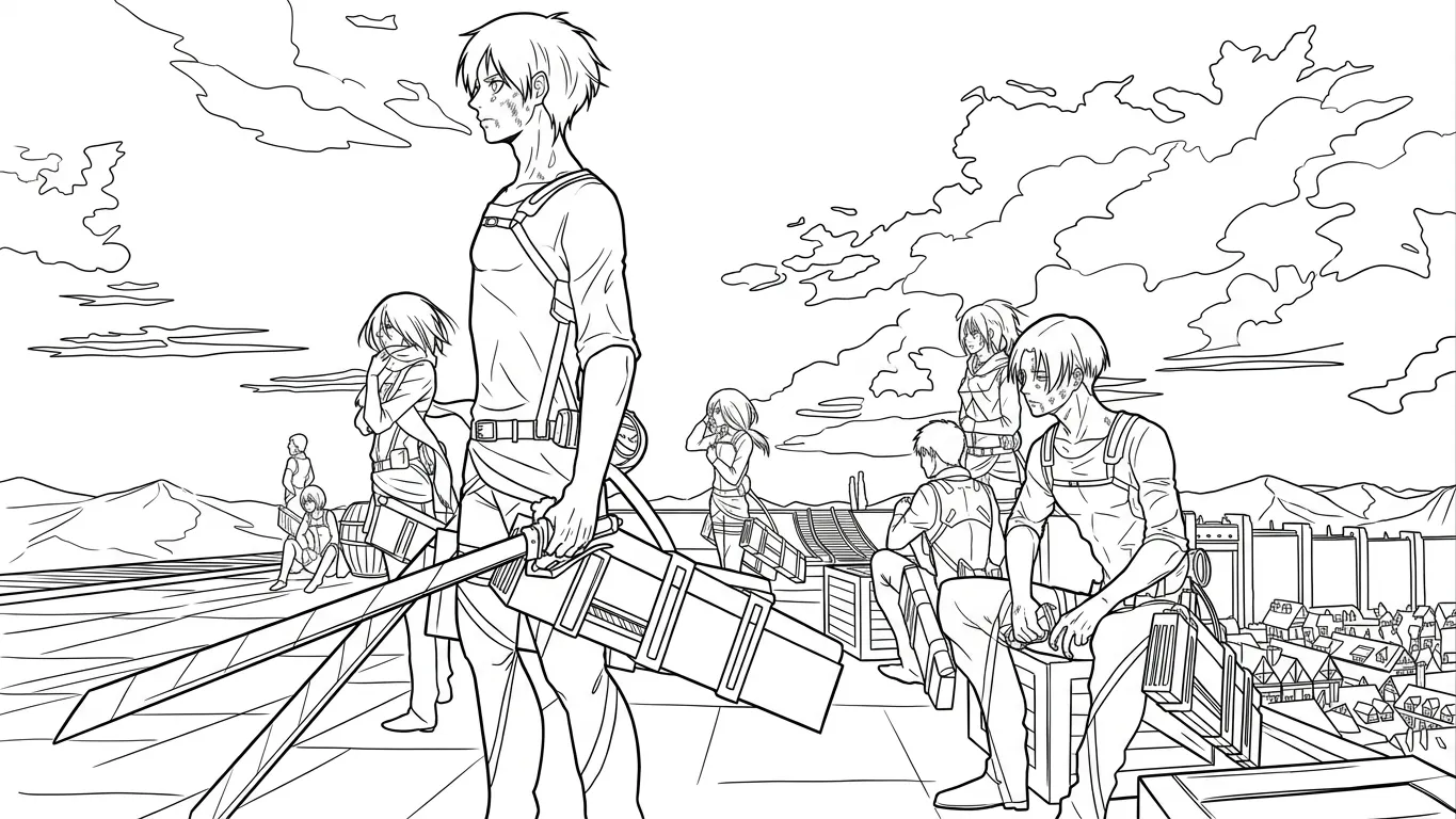 coloriage Attack on Titan à imprimer pdf gratuit
