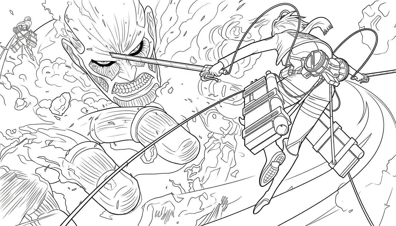 coloriage Attack on Titan pour enfant a imprimer gratuit