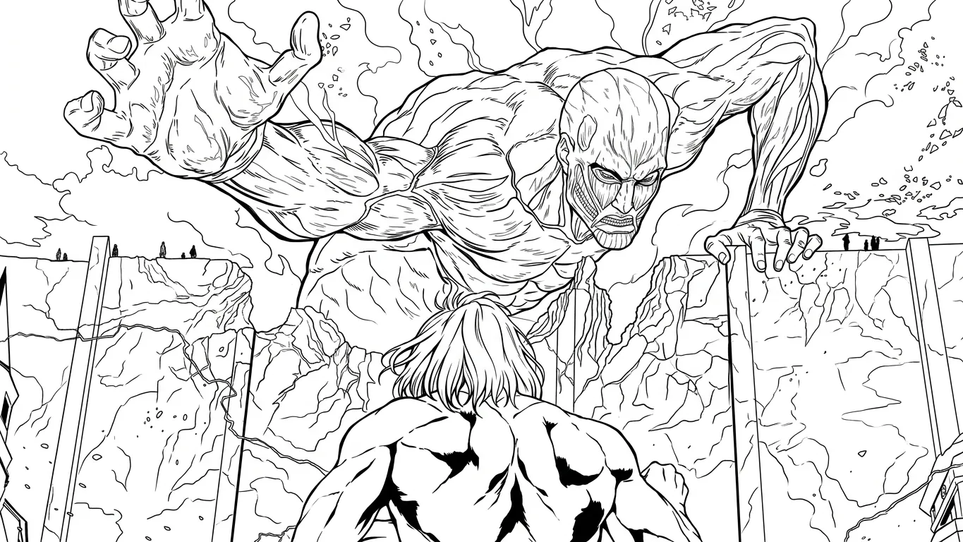 coloriage Attack on Titan pour enfant de 2 ans