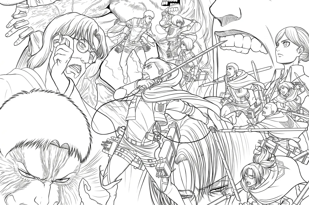 coloriage Attack on Titan pour enfant