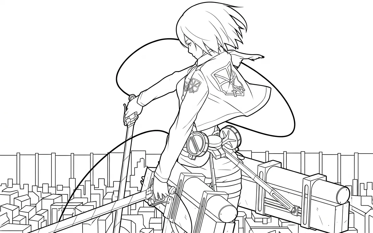 coloriage Attack on Titan à imprimer pour enfant de 9 ans 1
