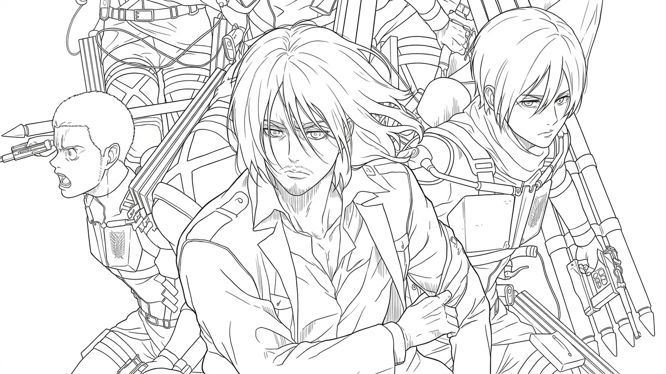 coloriage Attack on Titan à imprimer pdf 1