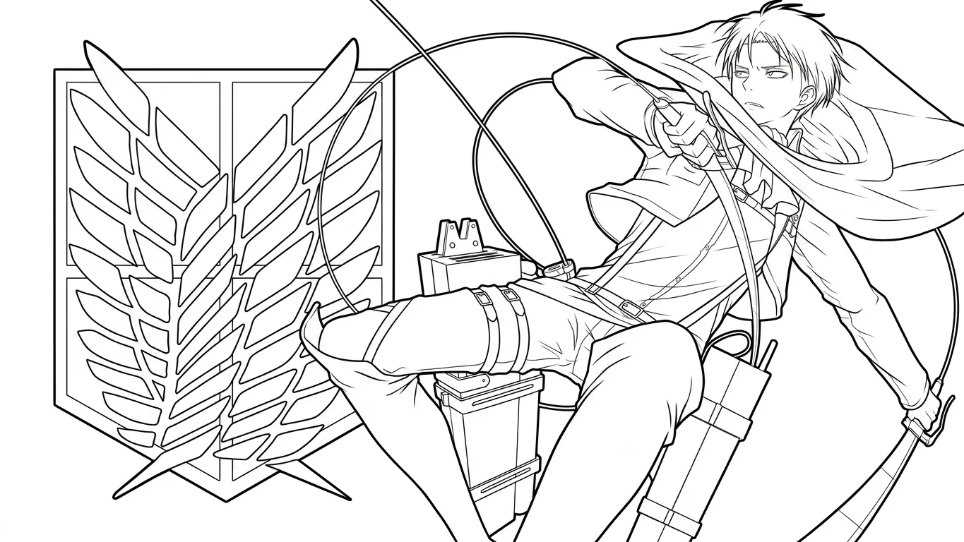 image de coloriage Attack on Titan pour enfant