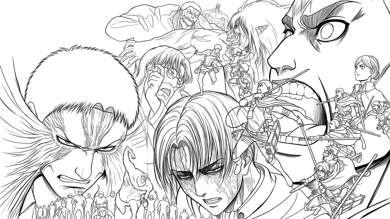 coloriage Attack on Titan pour enfant gratuit