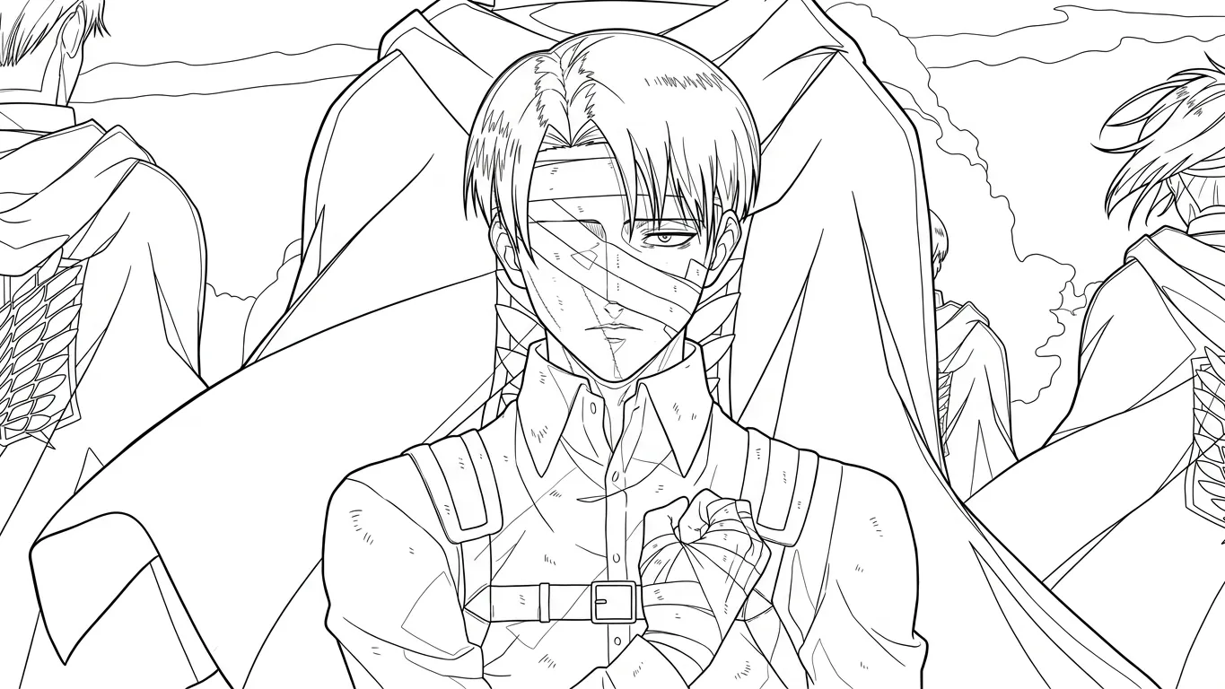 coloriage Attack on Titan d'enfant a imprimer