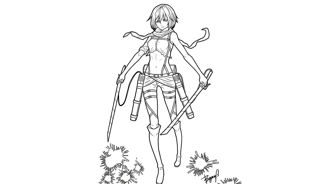 image de coloriage Attack on Titan pour enfant 1