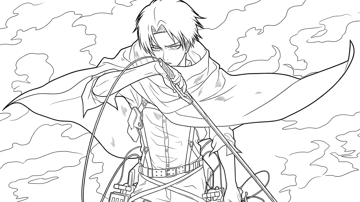 coloriage Attack on Titan à imprimer gratuit 1