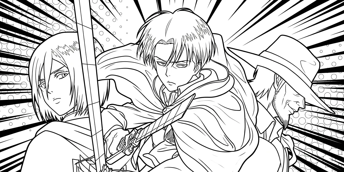 coloriage Attack on Titan à imprimer pour enfant de 7 ans 2