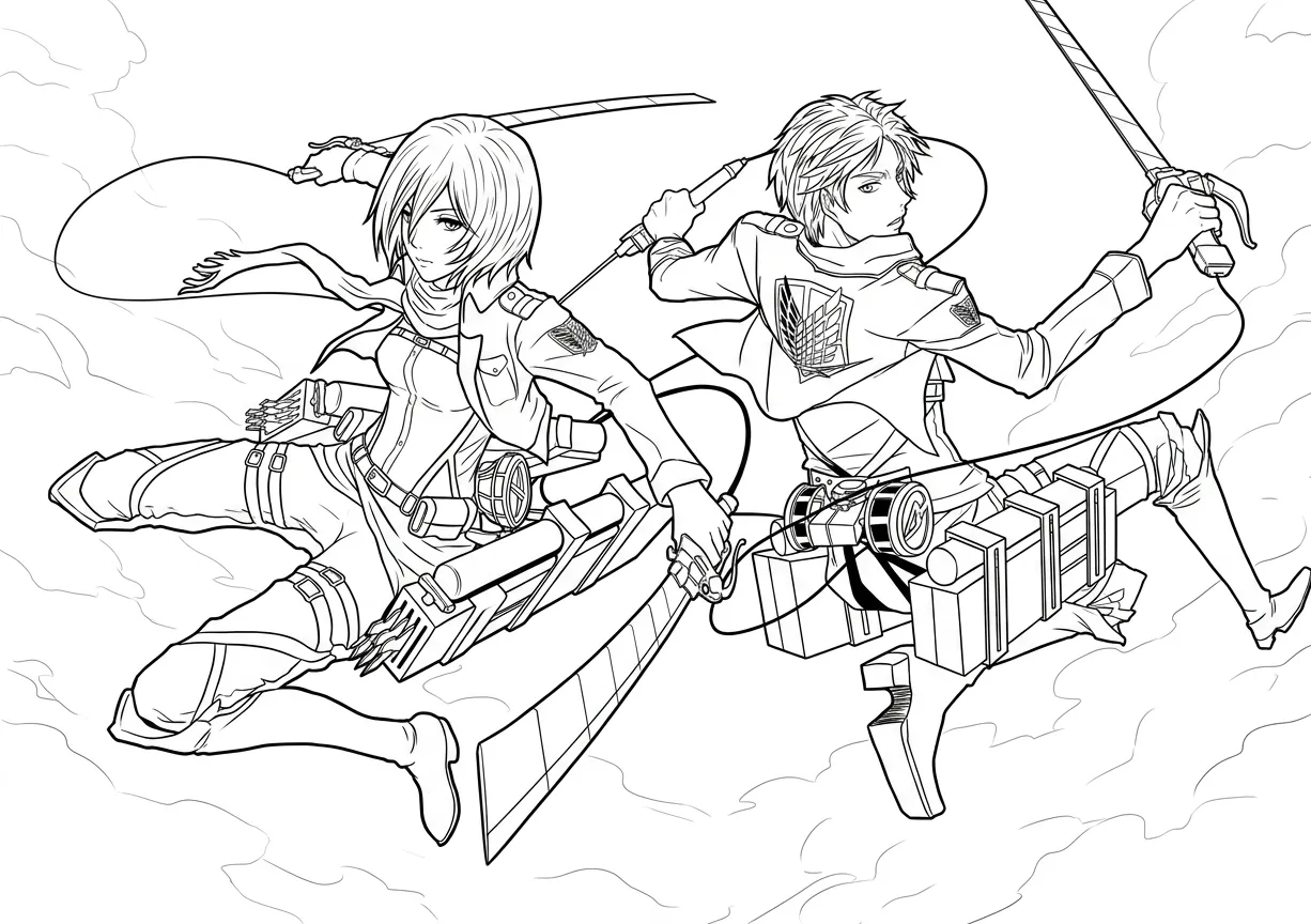 coloriage Attack on Titan pour enfants a imprimer gratuit