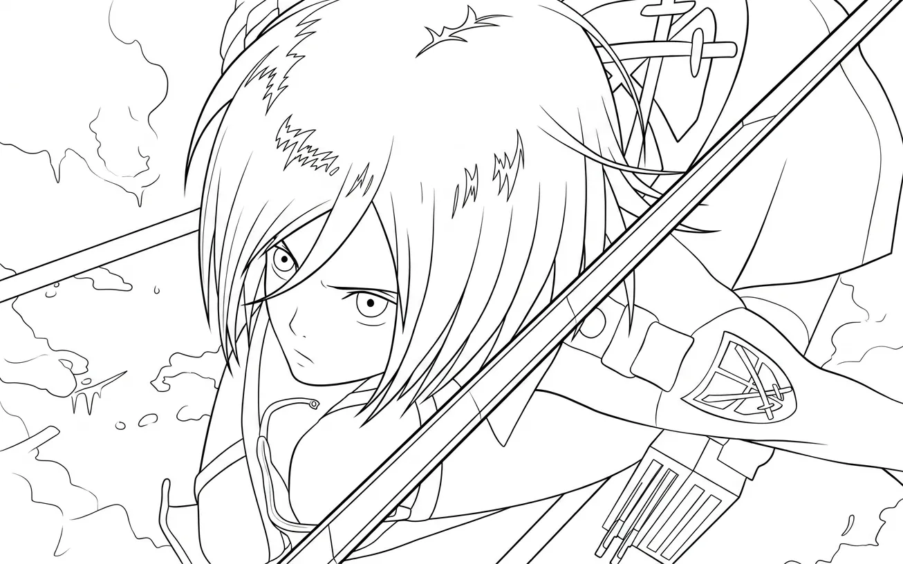 coloriage Attack on Titan à imprimer a4 2