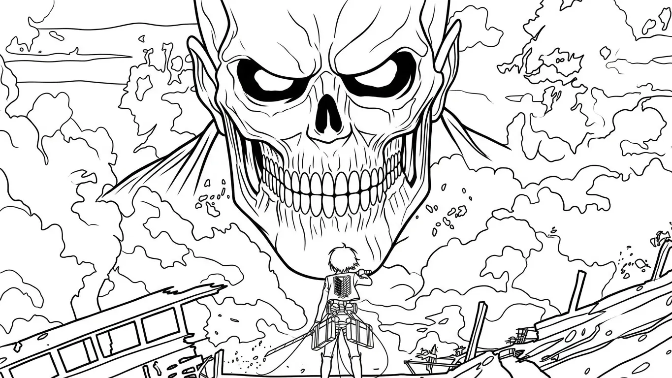 coloriage Attack on Titan a imprimer gratuit 2
